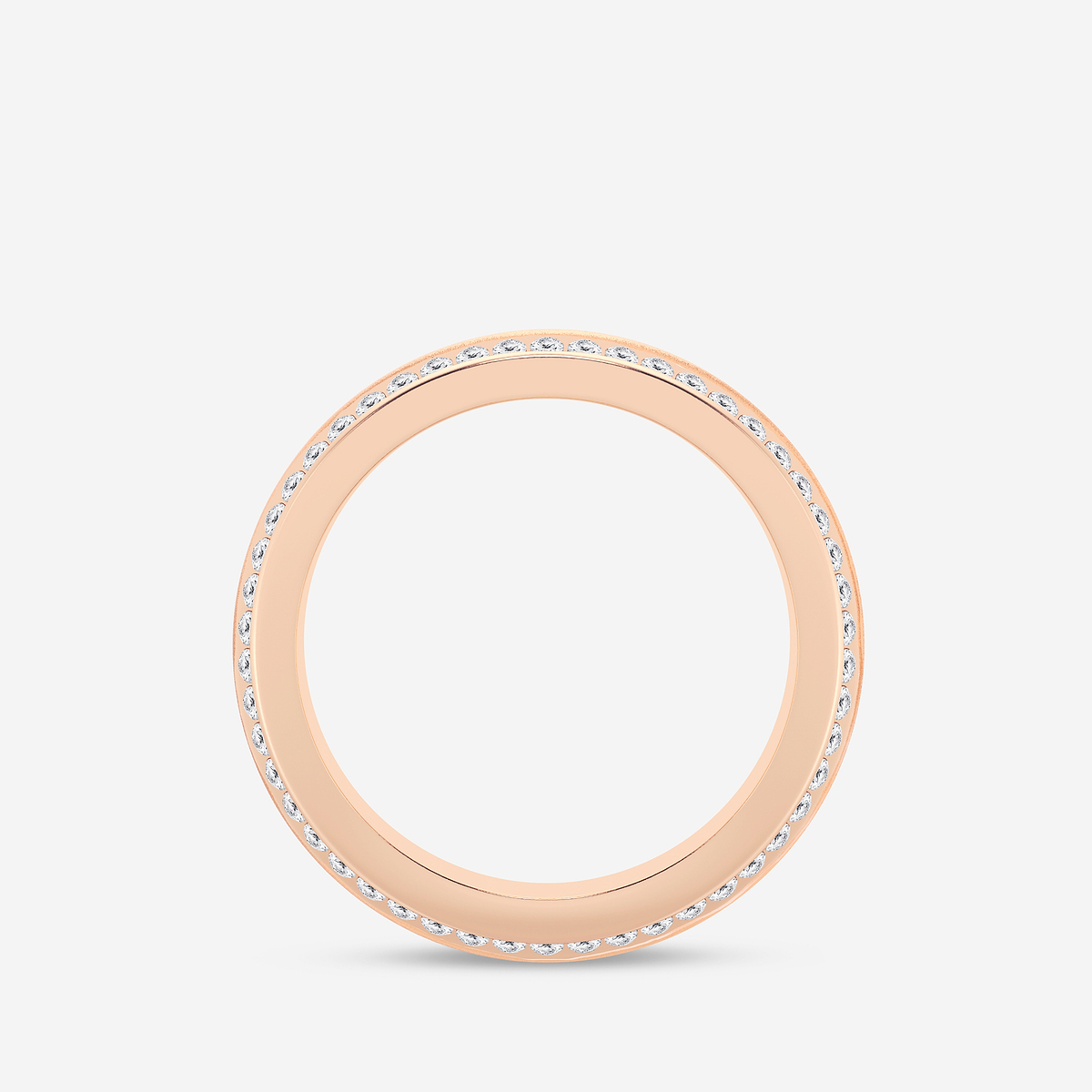 Additional Image 1 for  1 ctw Round Lab Grown Diamond 7mm Beveled Edge Sandblast Finish Eternity Band